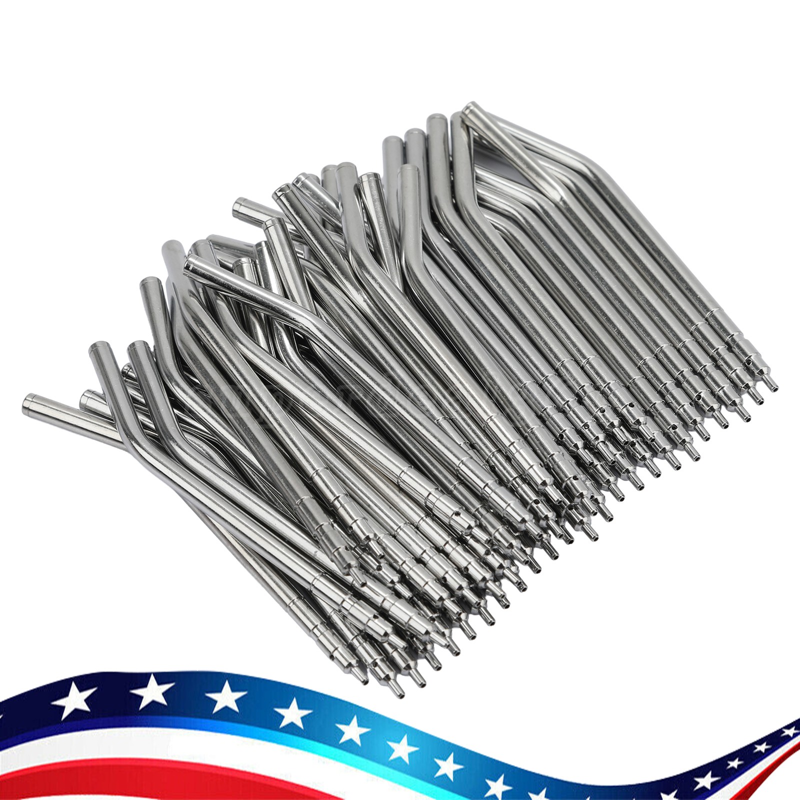 50 pc Dental Air Water Spray Triple 3-way Metal Autoclavable Nozzles/Tips/Tube