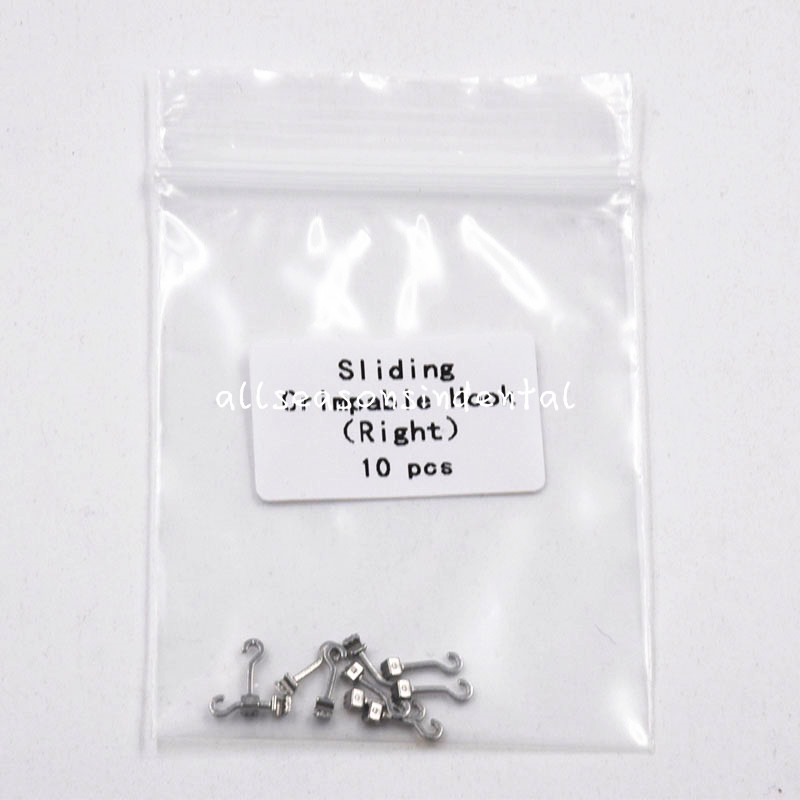 10 Pc/Pack Dental Stainless Steel Orthodontic Sliding Crimpable Hooks Long Right
