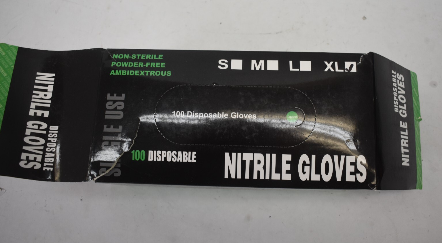 Lot of 300 XL Disposable Nitrile Gloves Non Sterile Black Seamless Cover