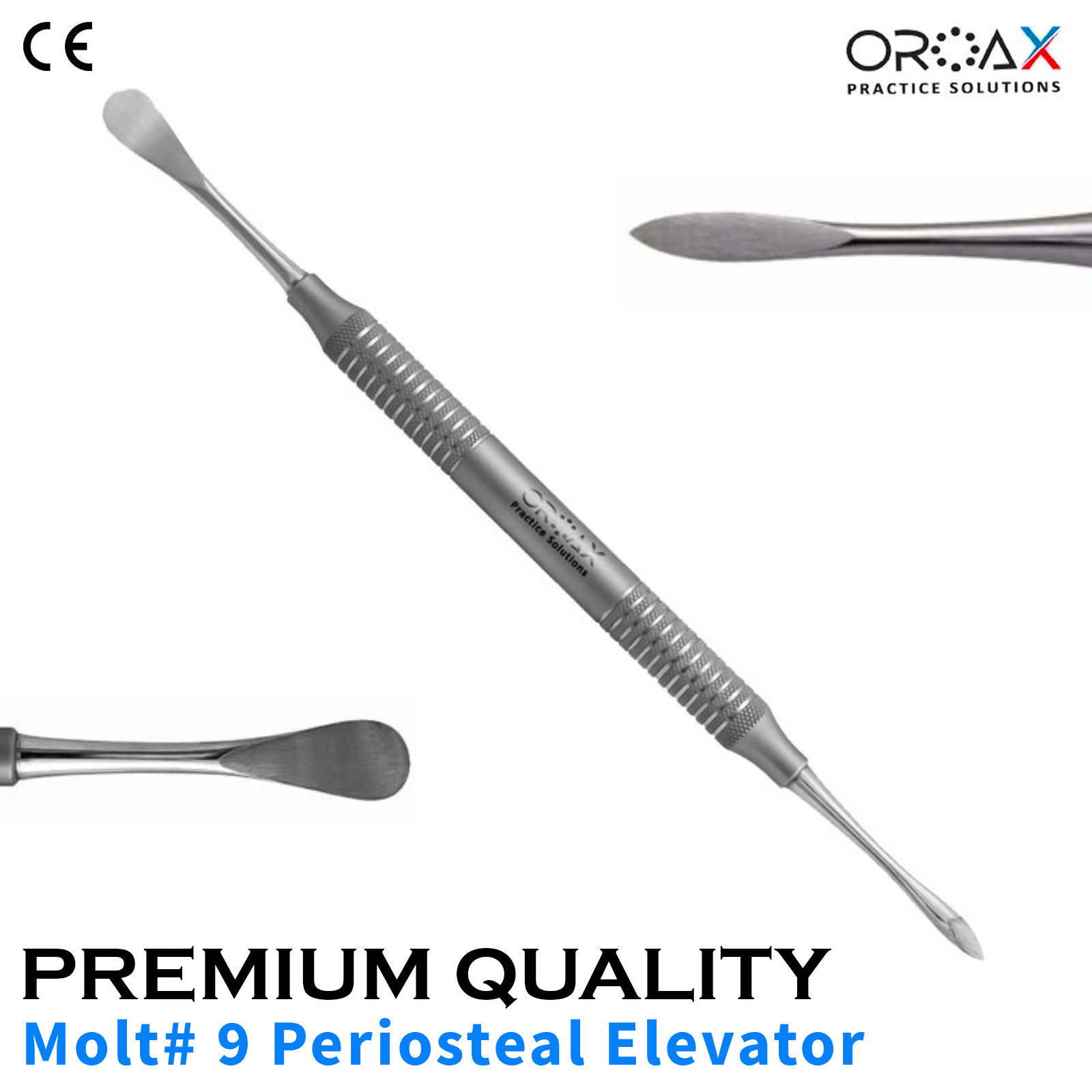 OROAX™ Periosteal Elevator Molt #9 | Allen Molt | Howard 24G | Blue Titanium Tip