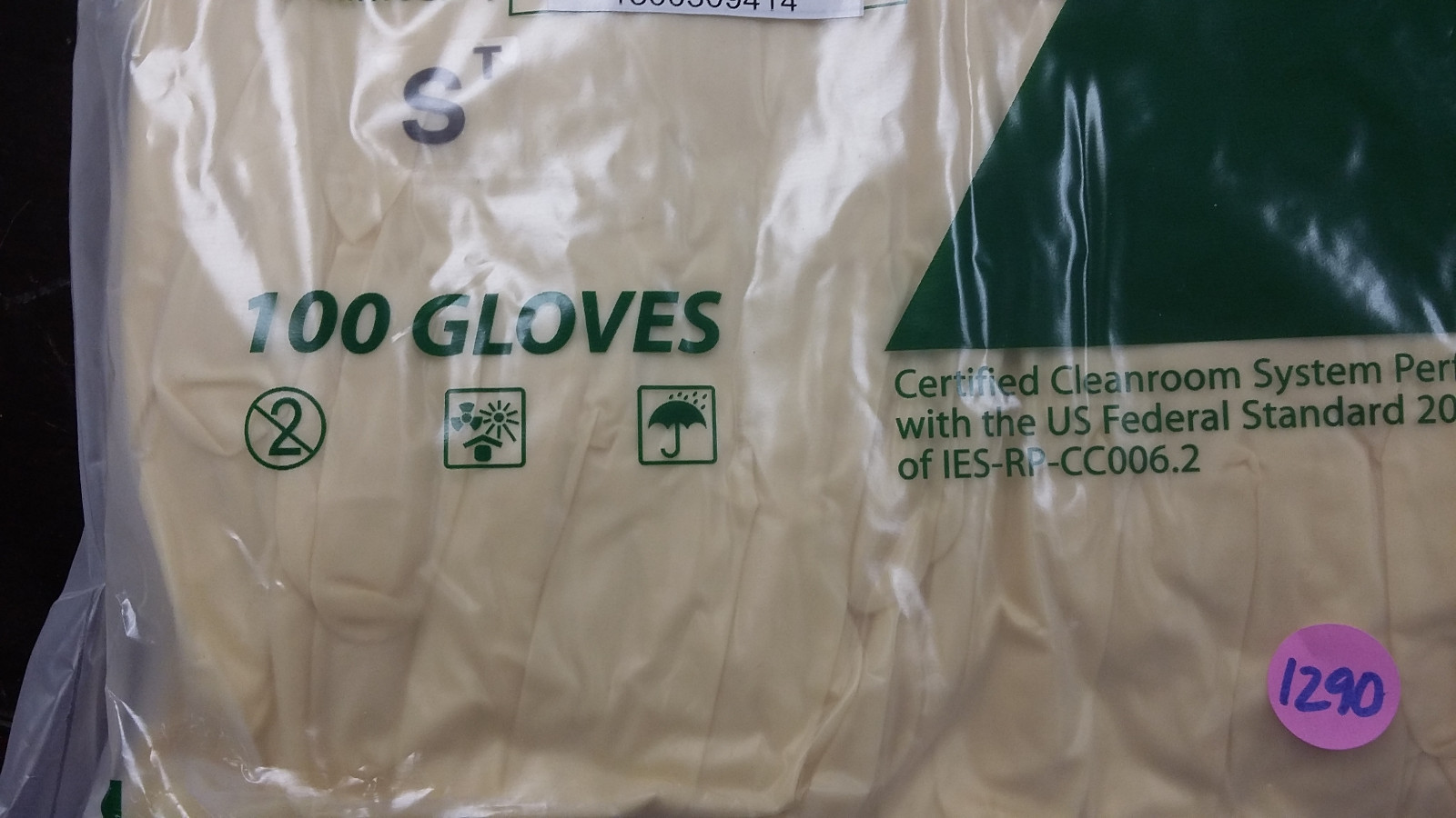 Cranberry Latex Cleanroom Gloves Textured 12 inch Small (Bag of 100 Gloves)
