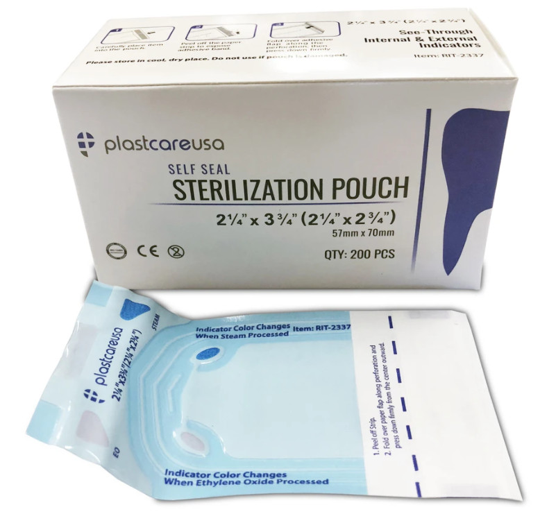 Self Seal Sterilization Pouches – Autoclave Sterilizer Bags 2.25″x 3.75″ Tattoo