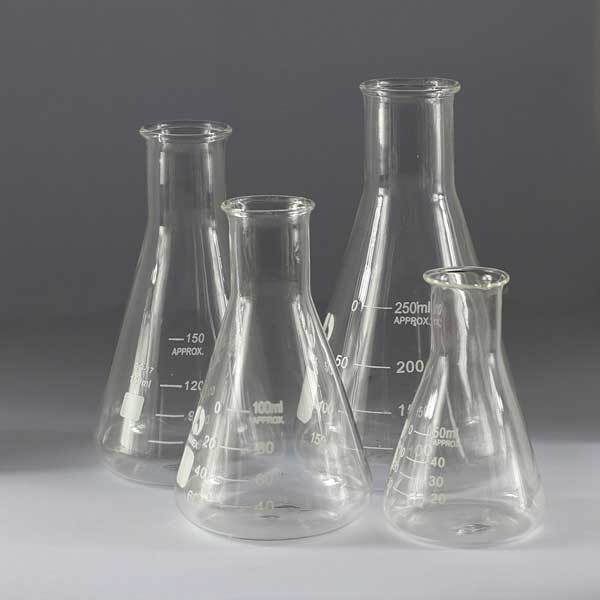 50ml-2000ml Transparent Erlenmeyer Conical Flask Chemistry Laboratory Glassware