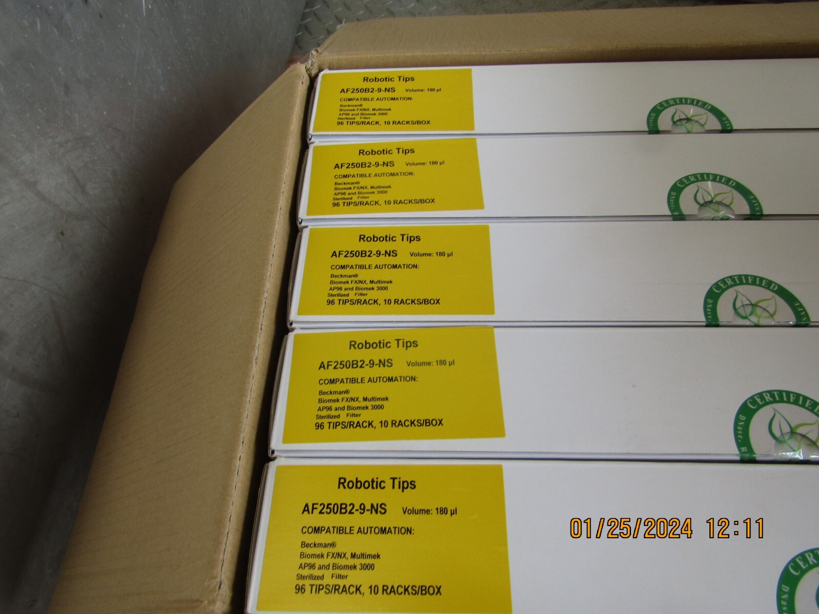 1 case 5 boxes Beckman AF250B2-9-NS 180ul AP96 Oasis Robotic Filtered Tips 846