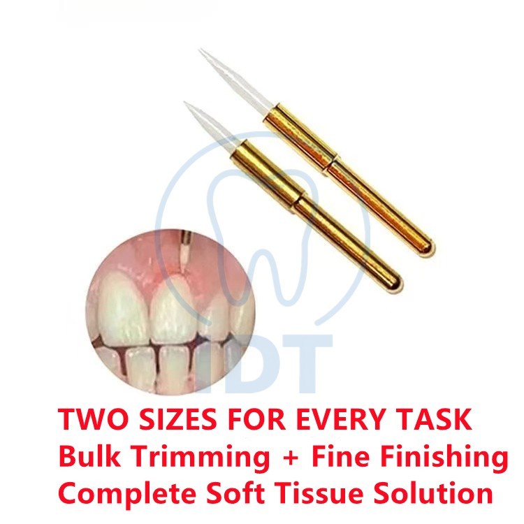 Ceramic Soft Tissue Trimming Bur Set 2 Pcs Dental Gum Contouring Finishing High