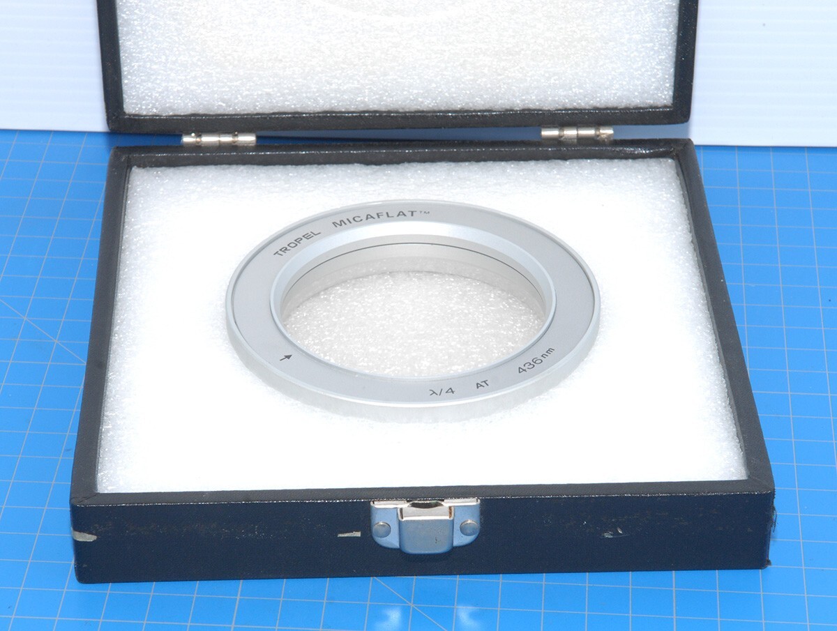 Tropel Lambda λ/4 Plate Quarter Wave Mica 436nm Large 85mm Window, 120mm O.D.
