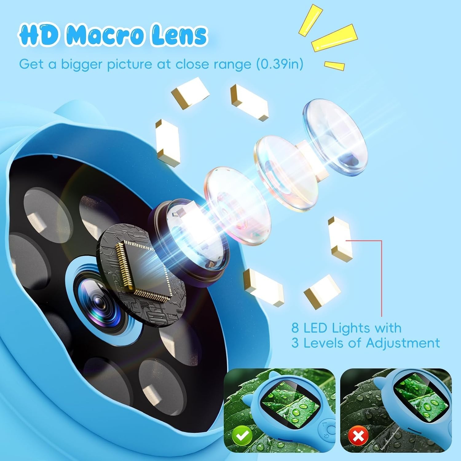 Travel-Friendly Kids’ Microscope – Capture Nature’s Wonders with 2-Inch Screen