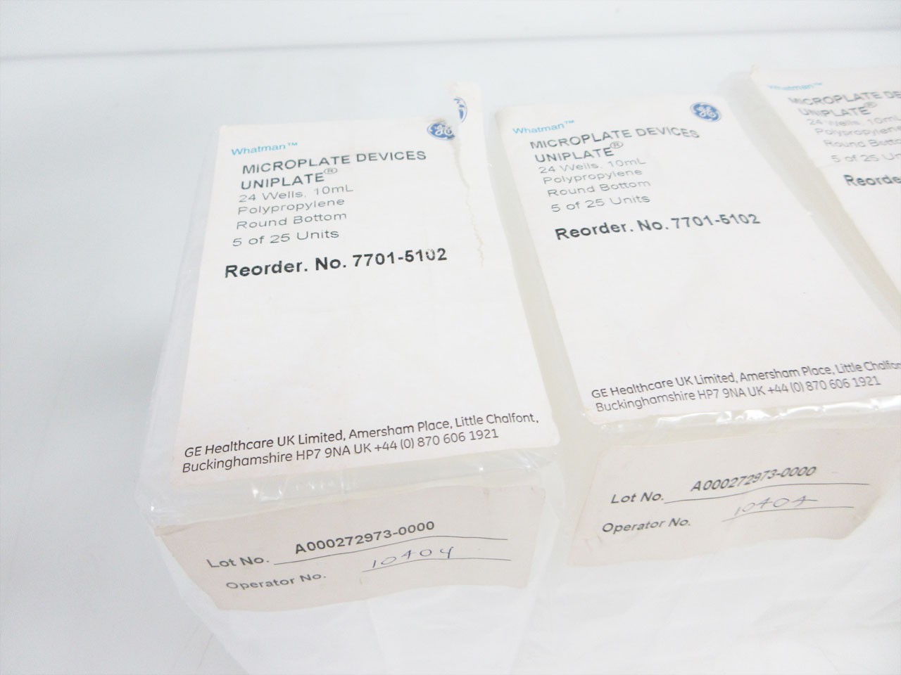 LOT 25 UNITS GE WHATMAN 7701-5102 MICROPLATE UNIPLATE 24 WELLS 10 mL CYTIVA