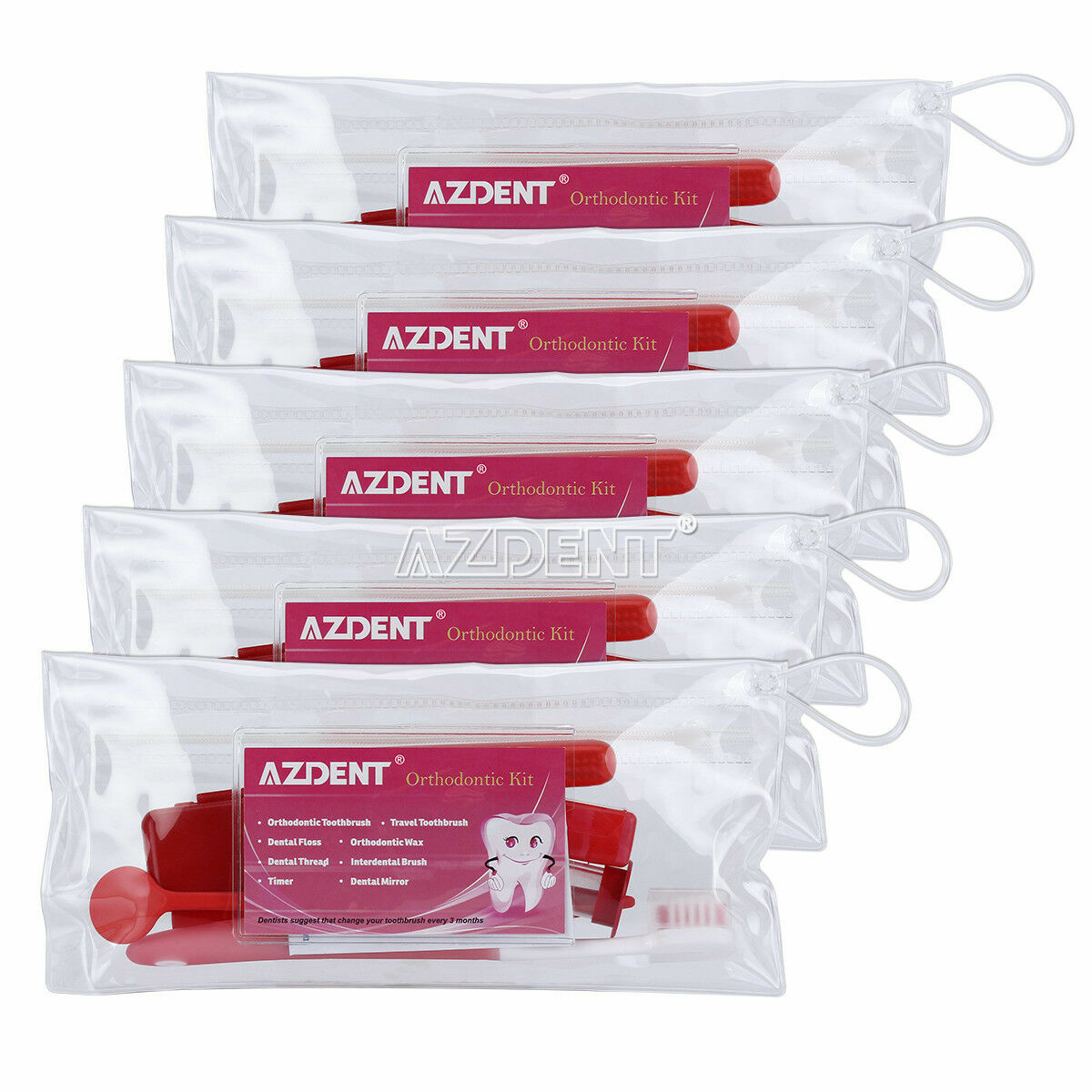 Dental Orthodontic Kit Toothbrush Brush Wax Oral Hygiene Care Travel Portable