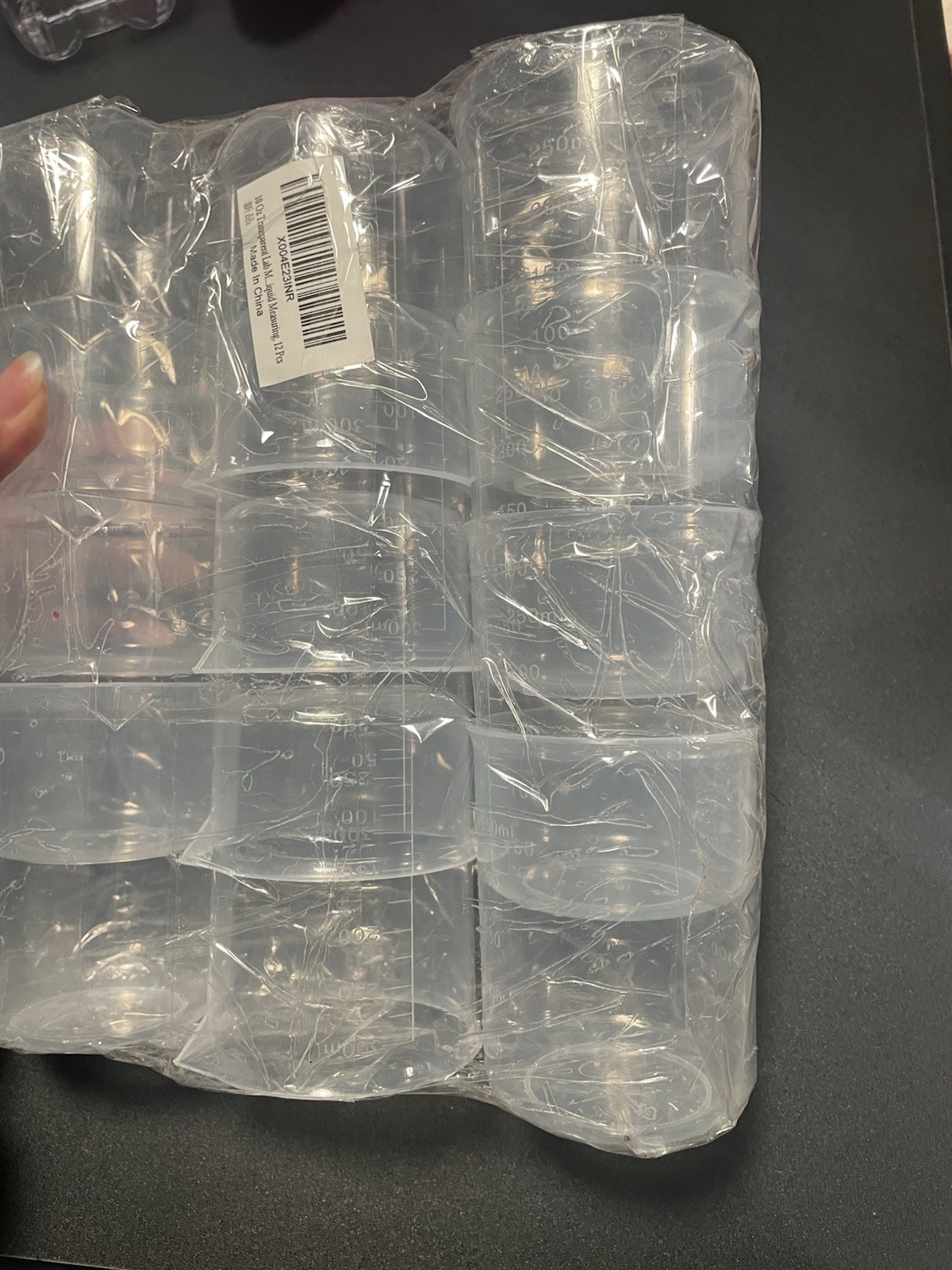 10 oz Transparent Lab Measuring Cup 300ml Plastic Beaker Cups for Sc12 PCS New
