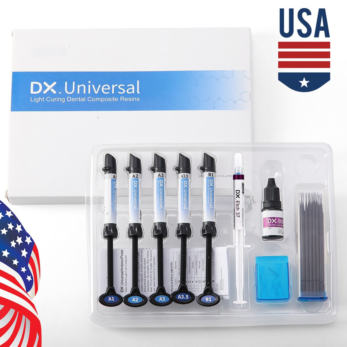 Dental Glue Orthodontic Bonding Light Cure Resin Composite Kit /Brackets Mini