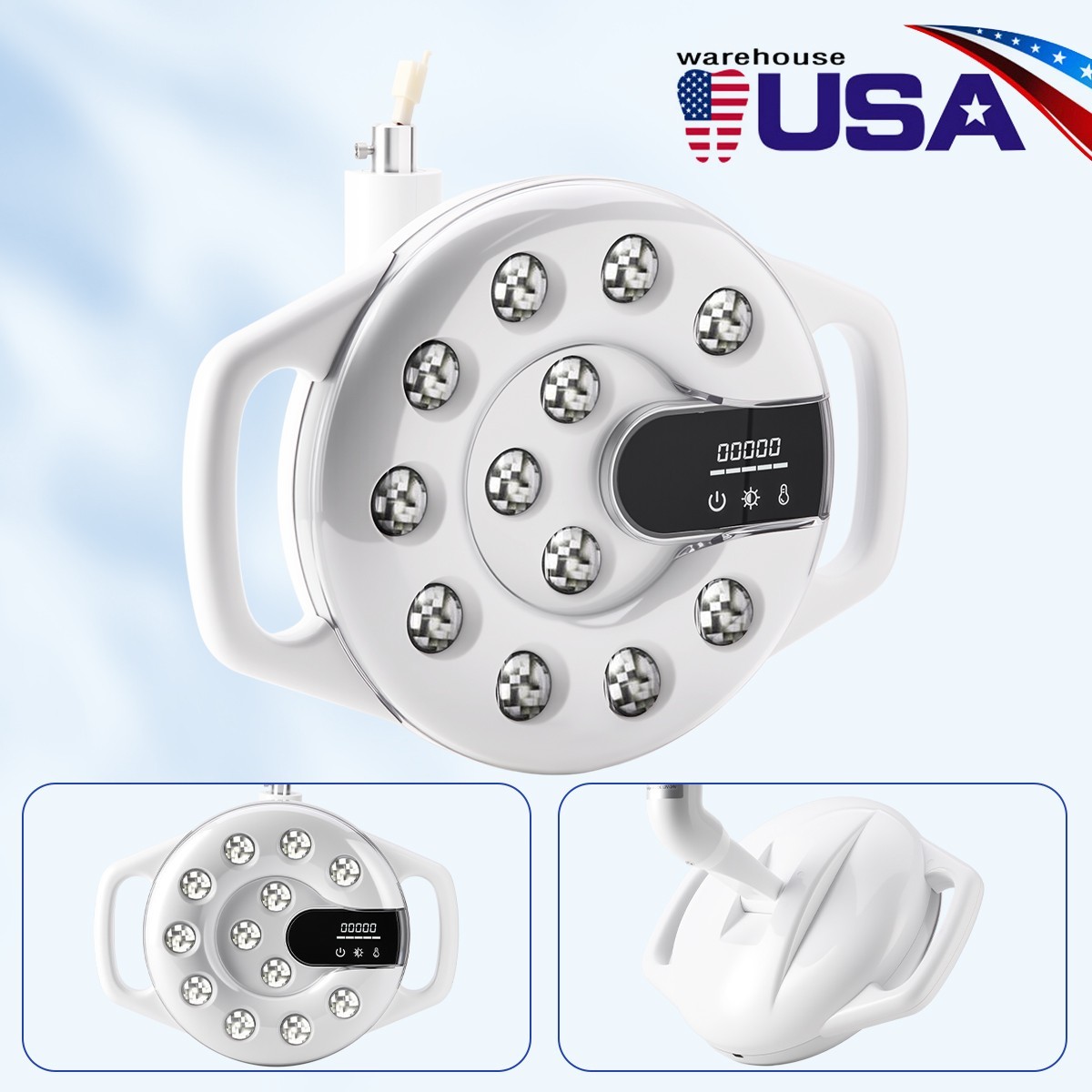 Dental LED Oral Light with Dual-Color Temperature 3000-5700K 90000 Lux Adjustabl