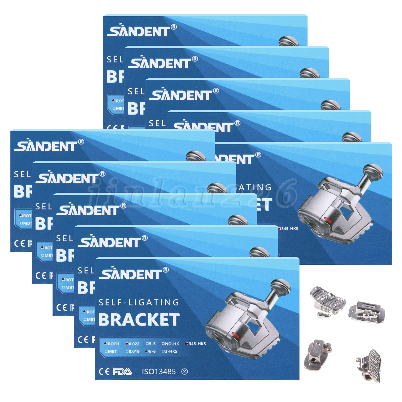 Dental Orthodontic Self Ligating Brackets Braces Roth .022 345 HK+Buccal Tube