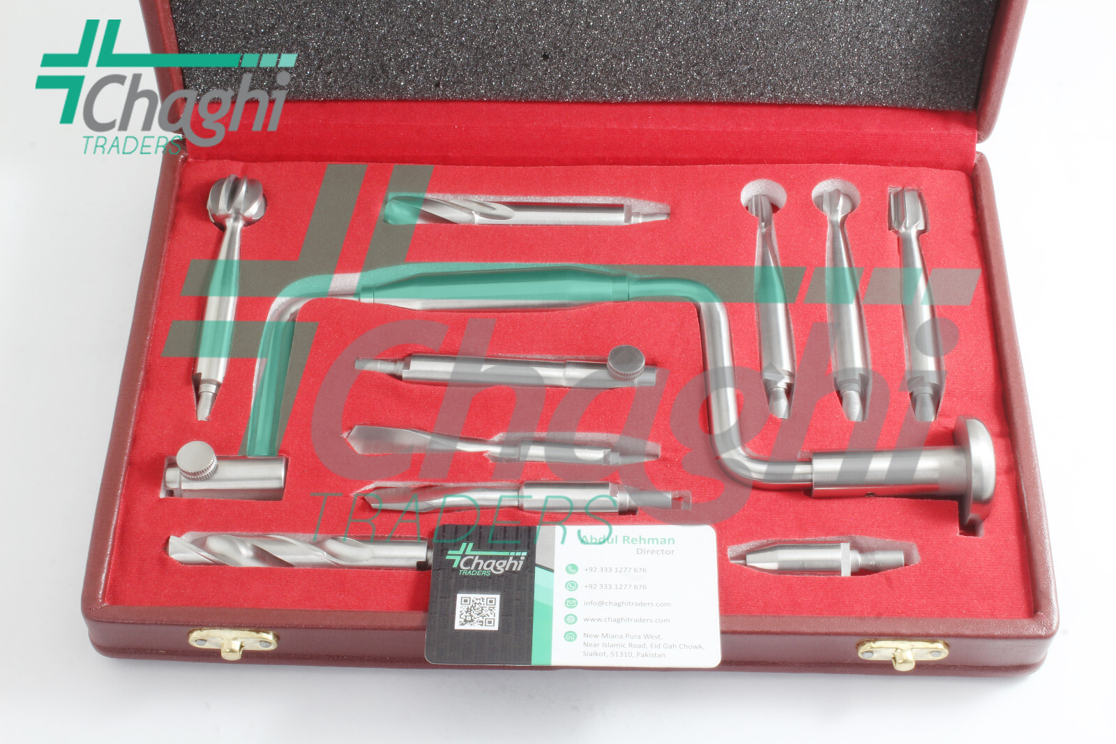 Hudson Hand Drill Brace Surgical Orthopedic 11 Pcs Instruments Set with BOX CH-T