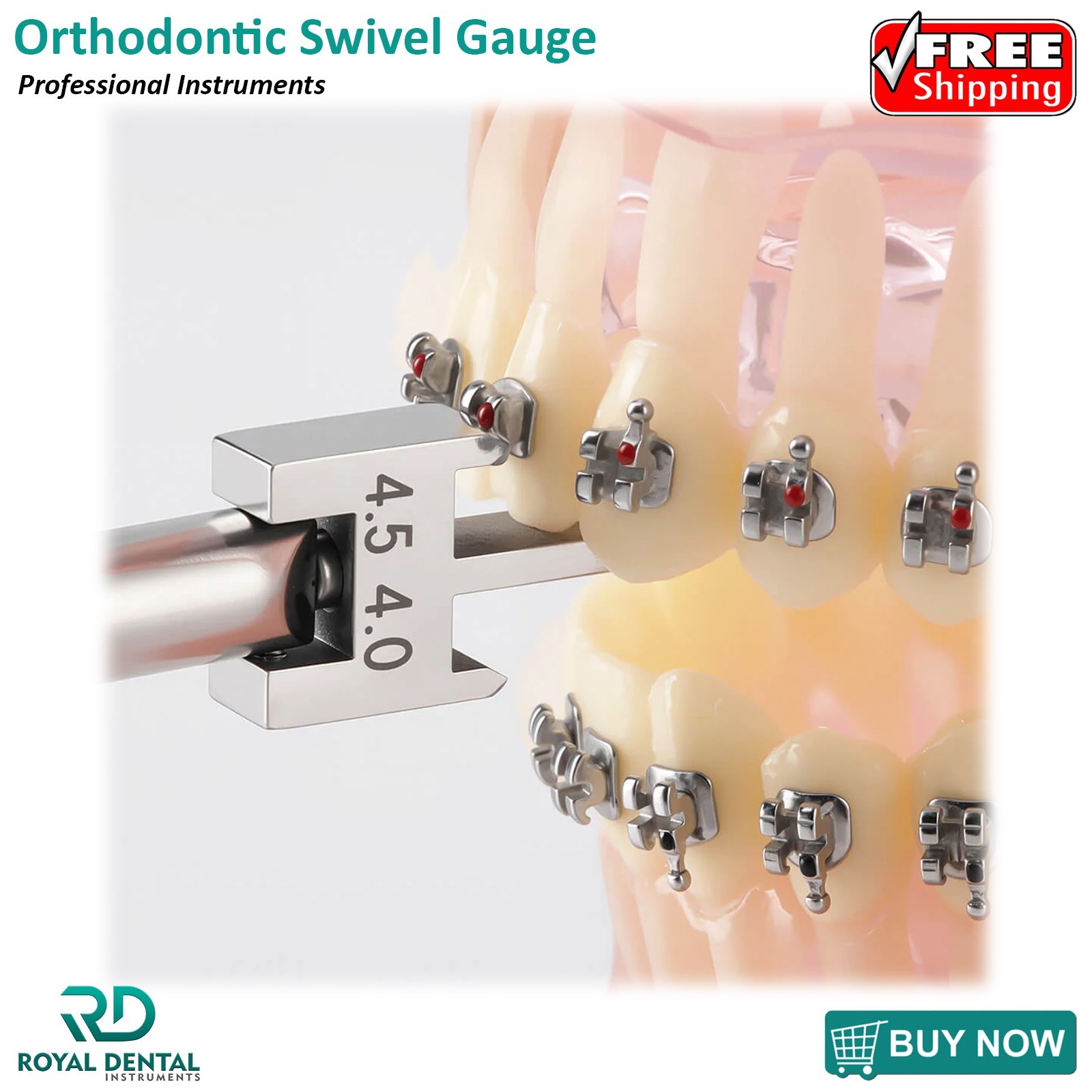 Orthodontic Instruments Bracket Height Swivel Head Positioning Gauge Dental