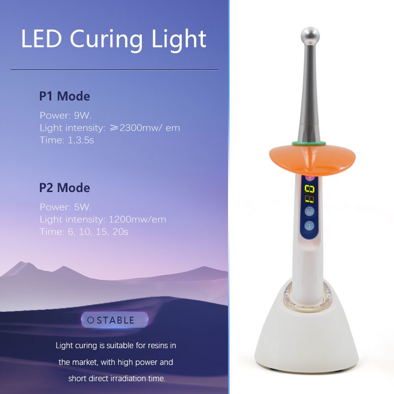 Dental 5W/9W Wireless Cordless LED Dental Curing Light Cure Lamp 2300mW/cm ILED