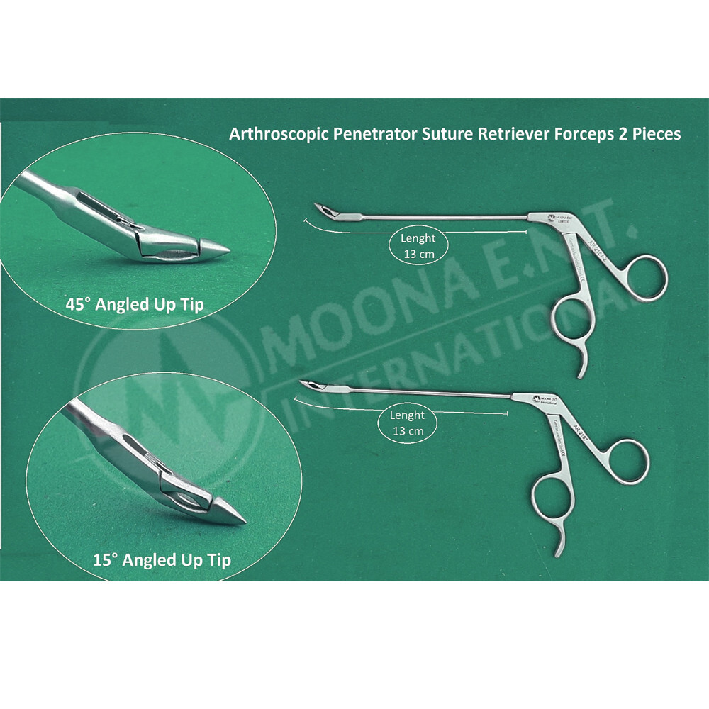 Arthroscopic Penetrator Suture Retriever Forceps 2 Pieces Orthopedics
