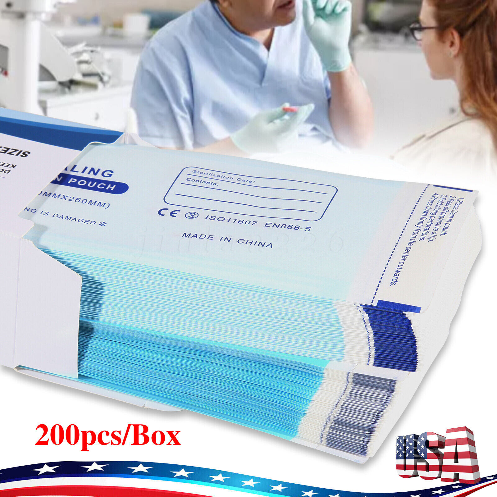Self Sterilization Pouches Pouch Autoclave, Sterilizer Bags Dental Tattoo Nail