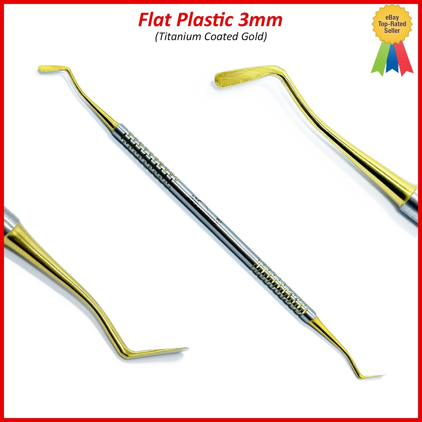 Filling Instrument Flat Plastic Amalgam Composite Dental Double Ended 3mm Tools