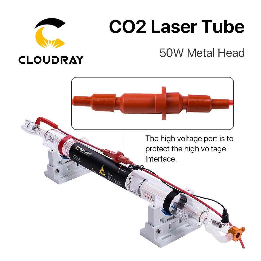 Cloudray 50W CO2 Laser Tube Length 1000mm Dia.50mm Metal Head US Stock
