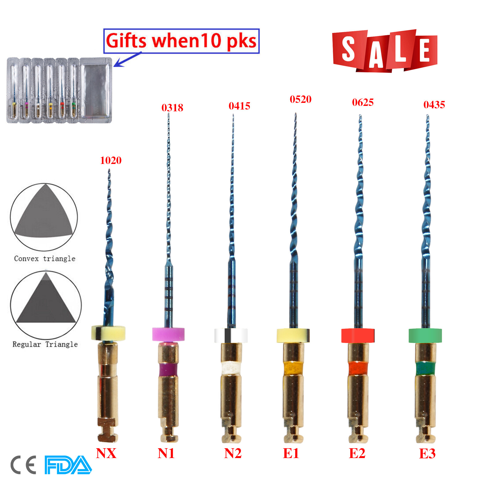 6pcs Endodontic Dental Endo Files Rotary NITI Files X-Pro Taper 21/25/31MM