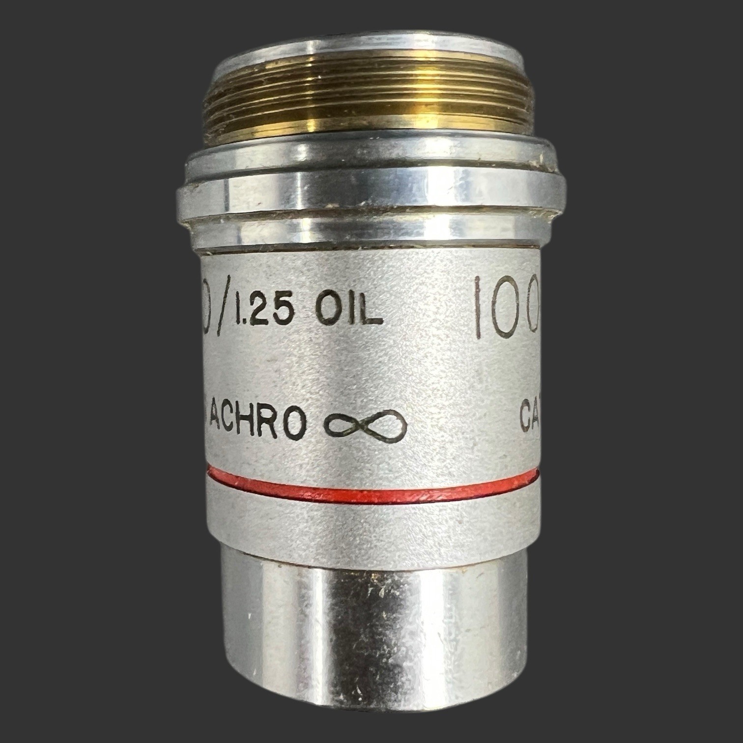 AO American Optical Microscope Objective 100/1.25 oil Plan Achro Cat1024 Austria