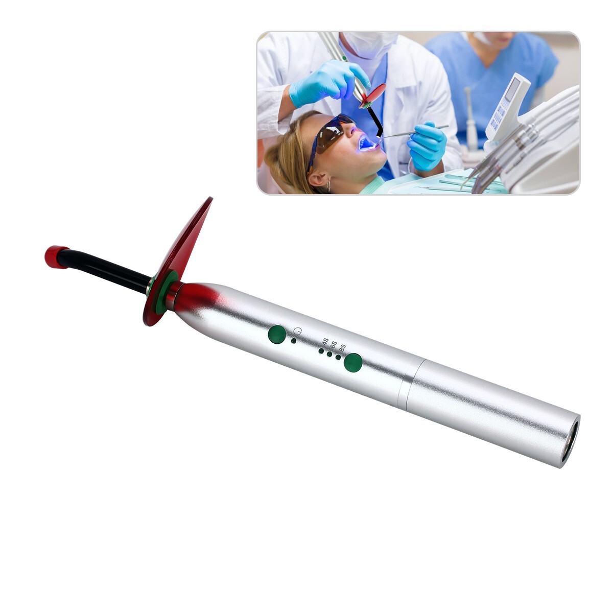 cordless Dental LED Curing Light Resin Cure Lamp 2000mw/c㎡ high intensity 3Modes