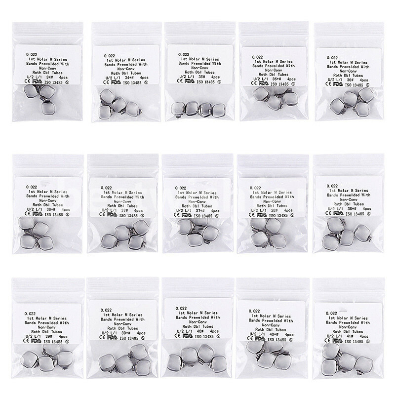 Dental Orthodontic Buccal Tube 1st Molar Bands U2/L1 U1/L1 U3/L2 Roth 0.022