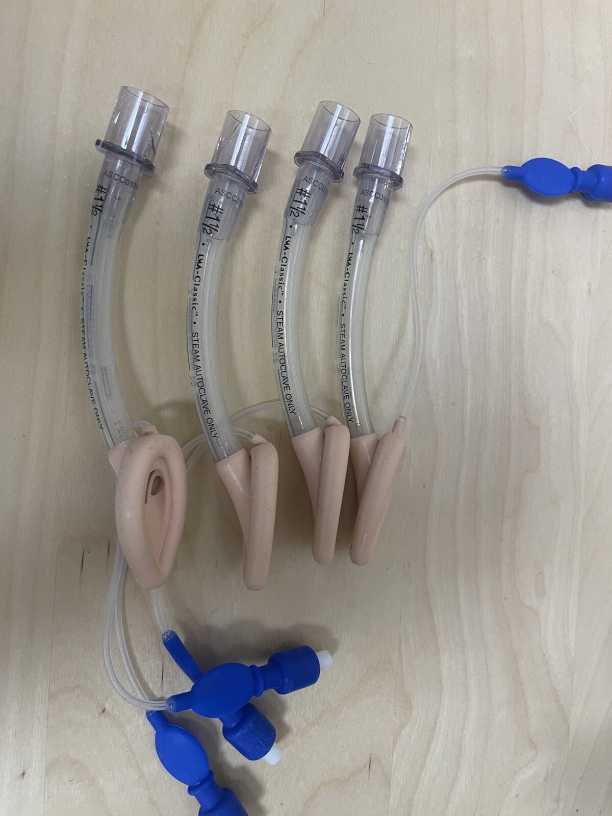 Lot of 12 Pediatric Laryngeal Mask Airways Reusable, LMA (sizes 1, 1.5, 2)