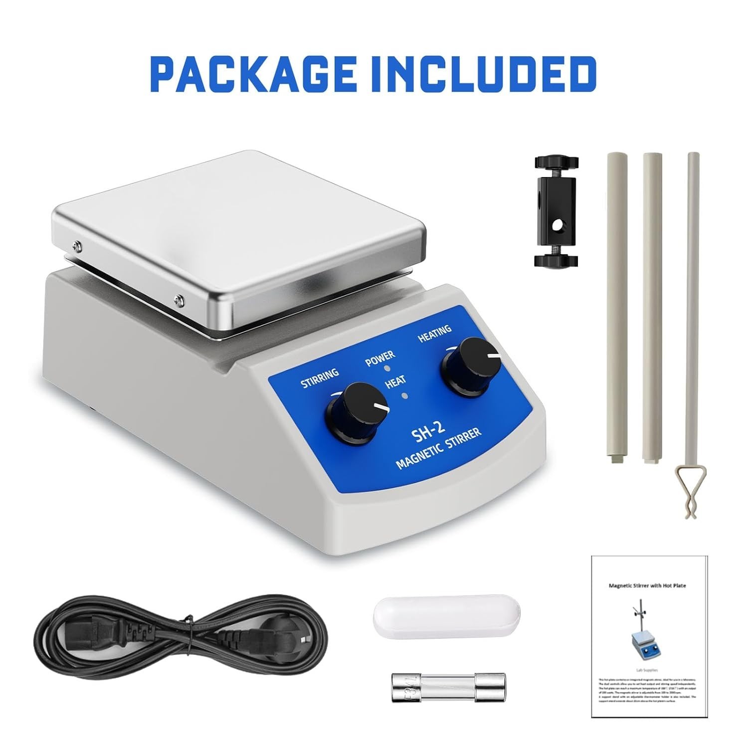 Magnetic Stirrer Hot Plate W/Stir Bar100 2000Rpm Magnetic Hotplate Stirrer 180W