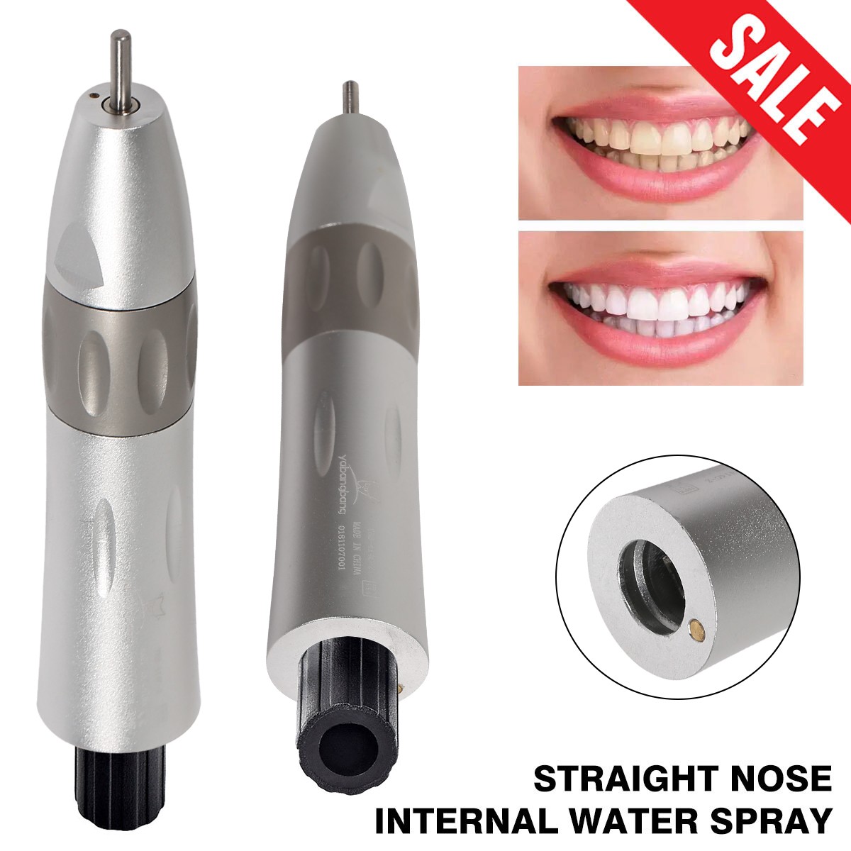 Slow Low Speed Straight Handpiece 1:1 Nose Cone Inner Spray Handpiece Dental