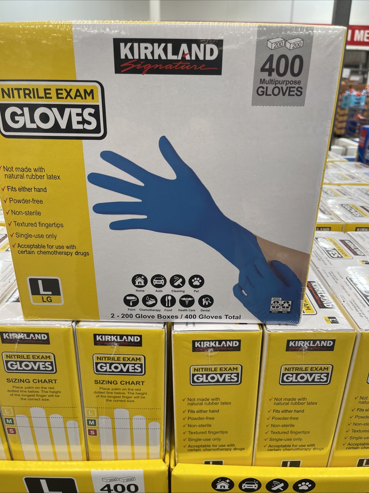 Kirkland Signature Nitrile Exam Gloves – Large Size (400 Pieces) (467130)