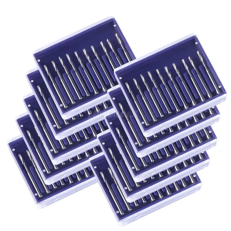 10-100pcs FG557 Dental Straight Fissure Carbide Burs FG Drill Bit for High Speed