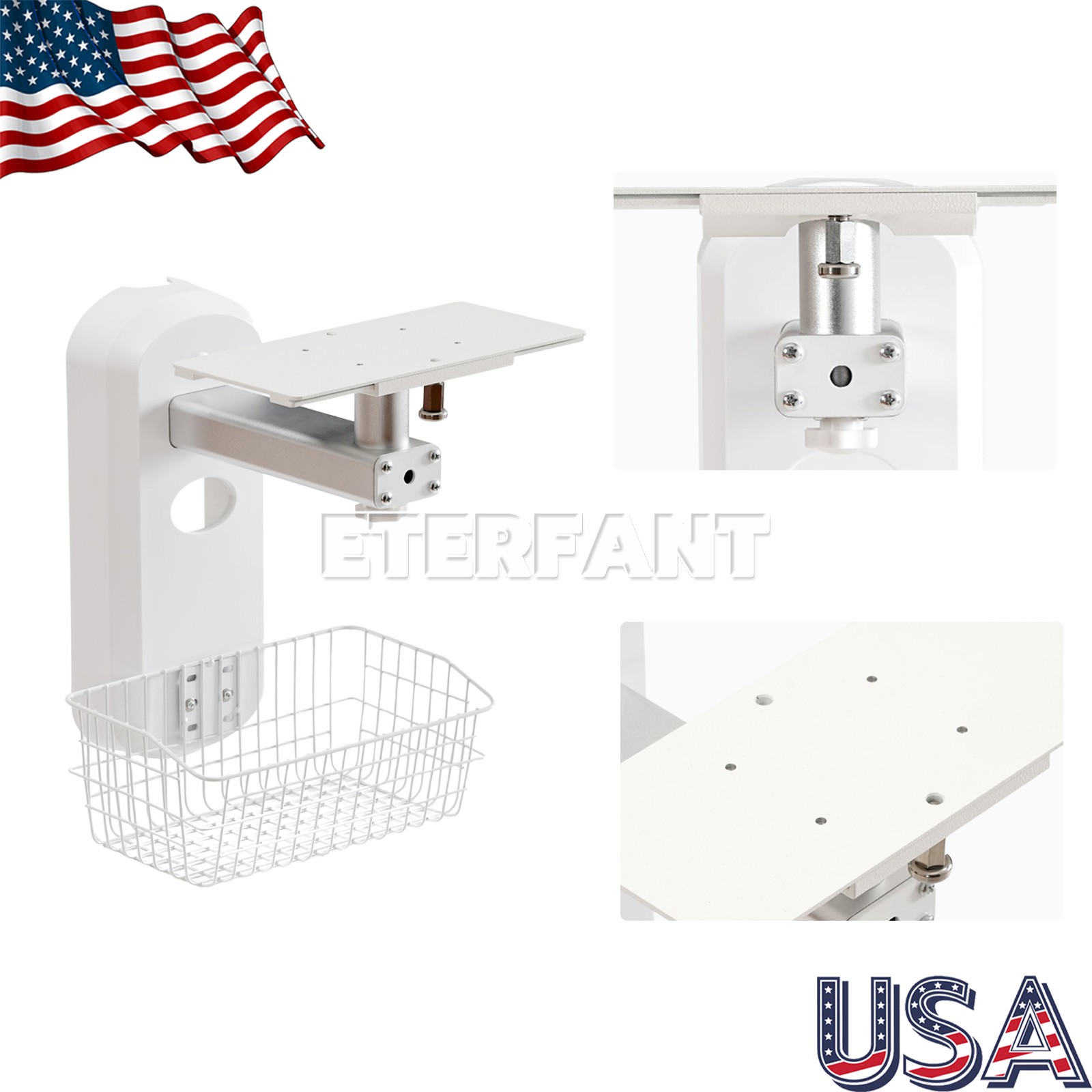 Wall Mount Bracket with Screw Holes/Medical Trolley Cart for Patient Monitor
