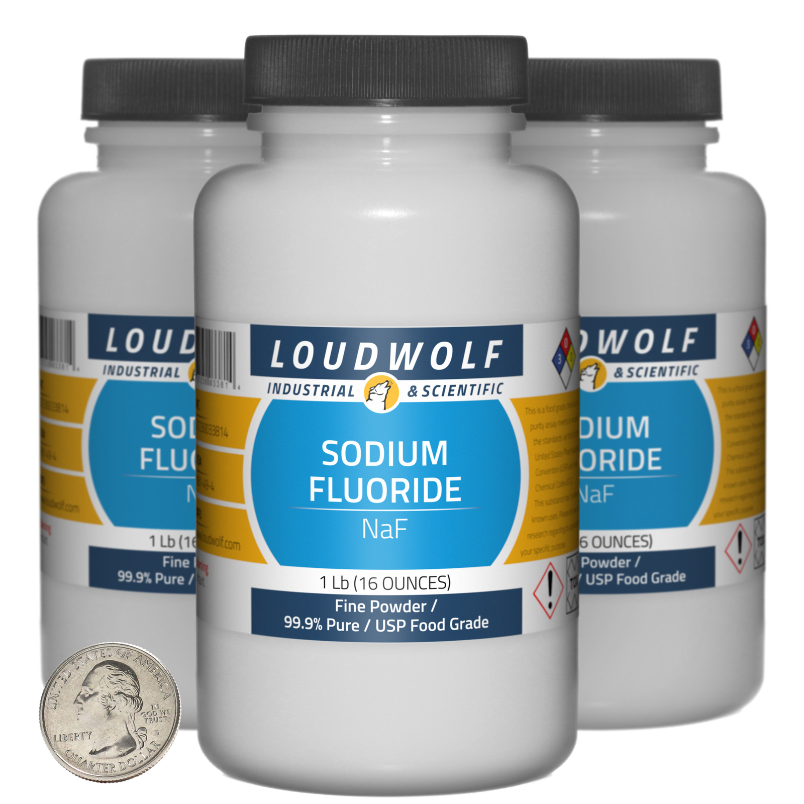 Sodium Fluoride / 3 Pounds / 3 Bottles / 99.9% Pure USP Food Grade / Fine Powder