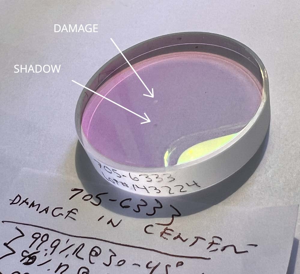 CVI Ø2″ Flat mirror HR 99.9% @ 1064nm 30-45°, HT 99% @ 808nm 0-45° Tested