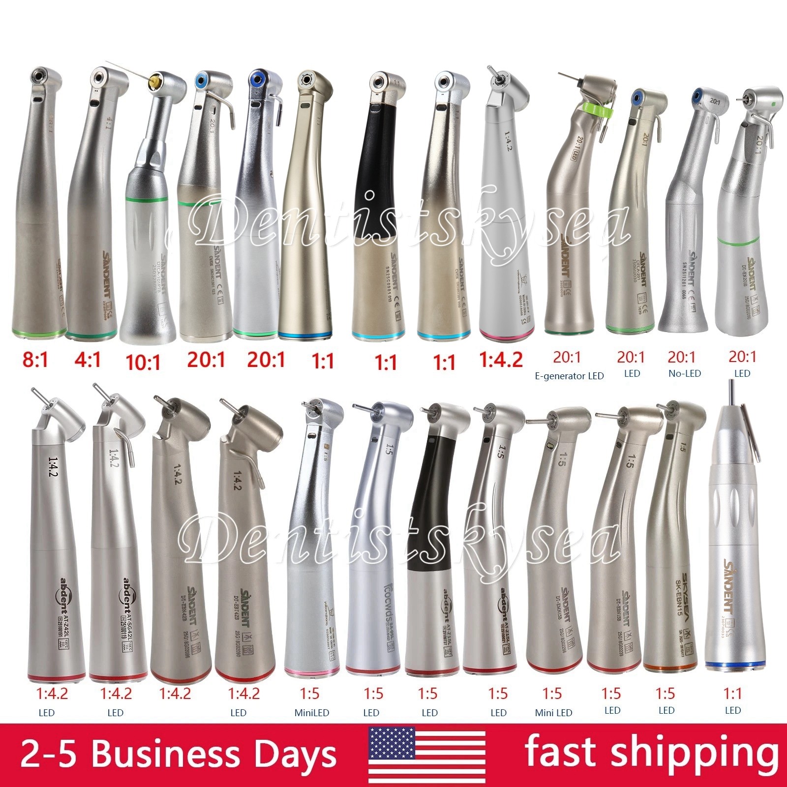 Dental LED (Fiber Optic)20:1/1:1/1:5/1:4.2 Impalnt Contra Angle Handpiece