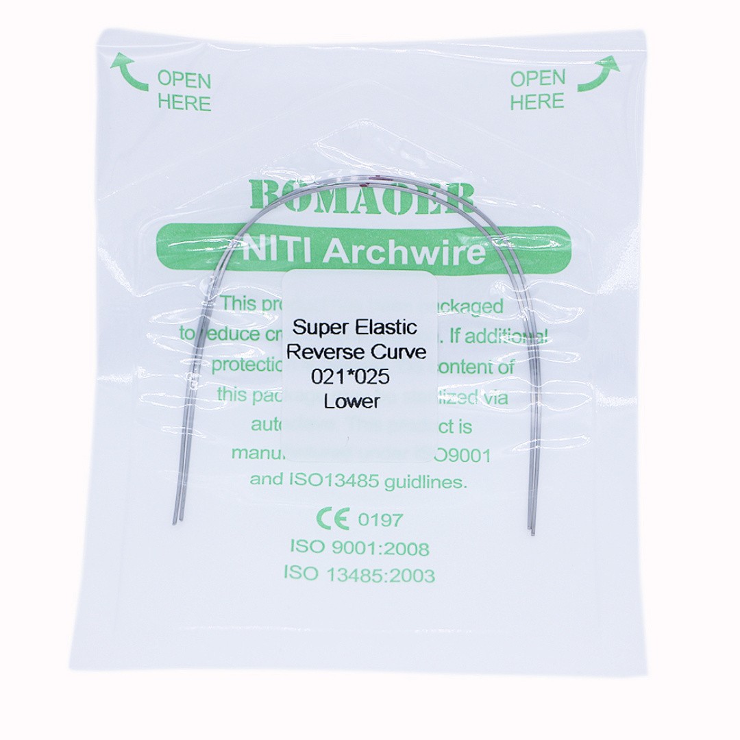 50×Dental Orthodontic Niti Rectangular Arch Wires Reverse Curve 21×25 Lower