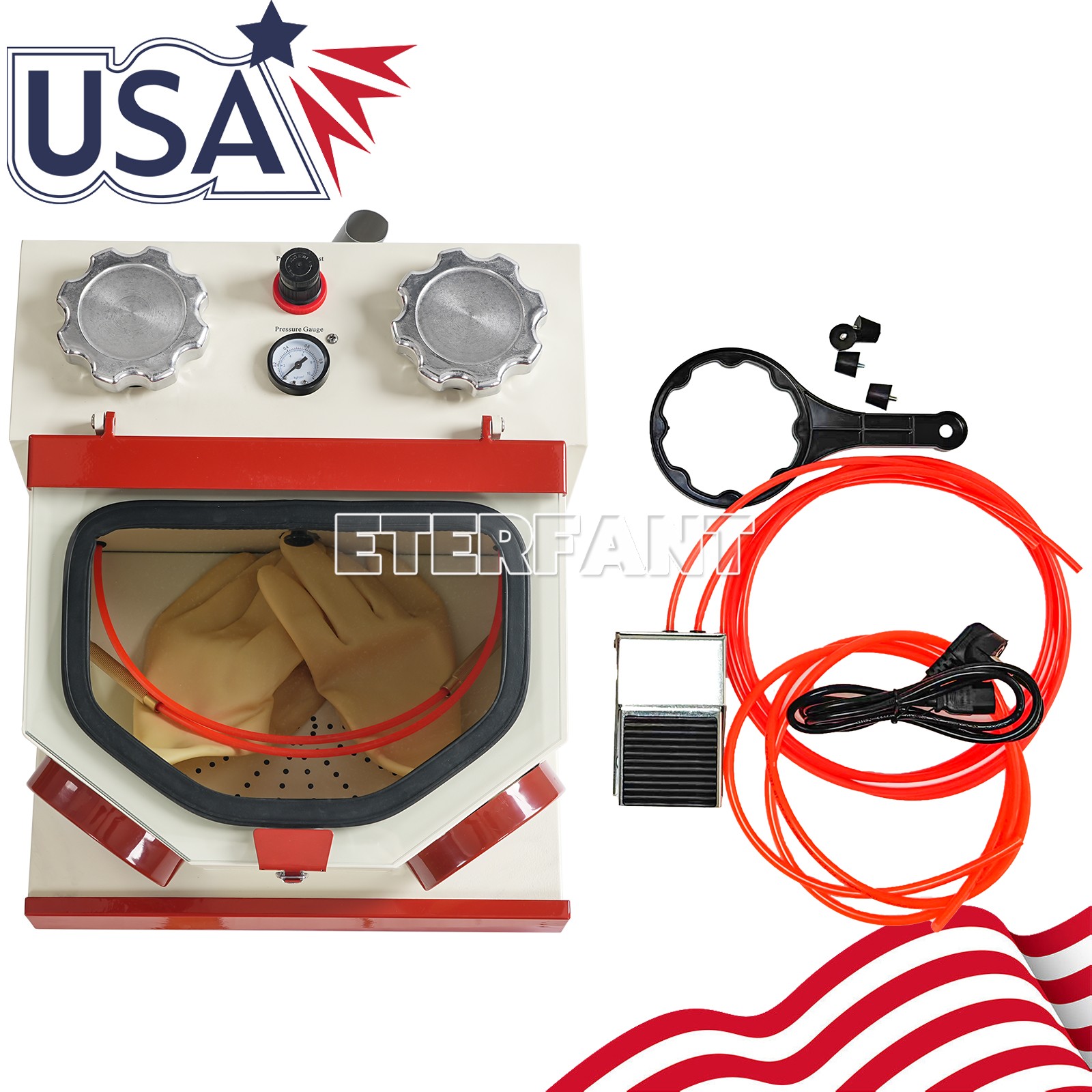 Dental Lab Twin Pen Sandblaster with Dust Collection /Dust-Free Grinding Machine