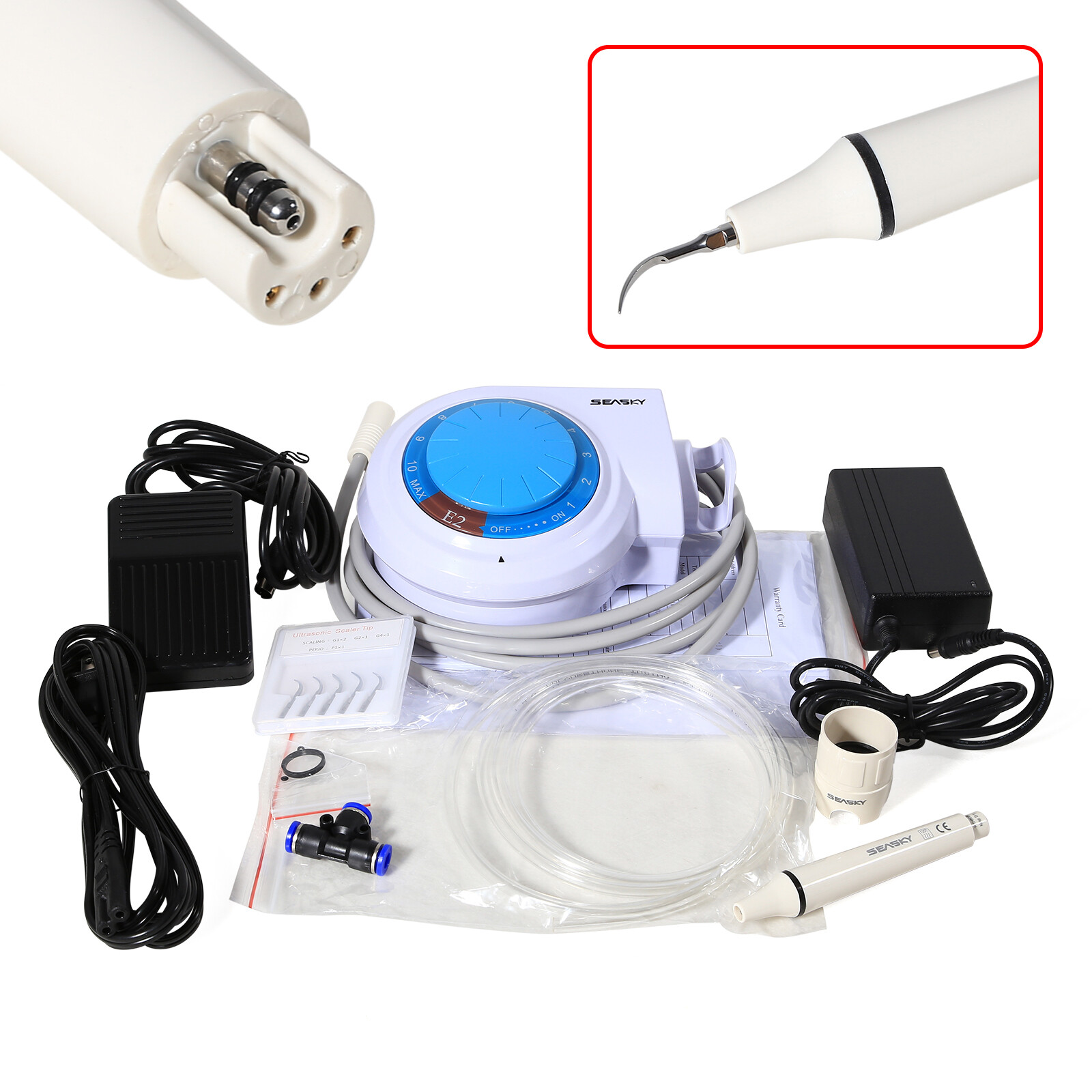 Dental Ultrasonic Piezo Scaler Fits Woodpecker EMS Cavitron 5 Tips Handpiece NEW