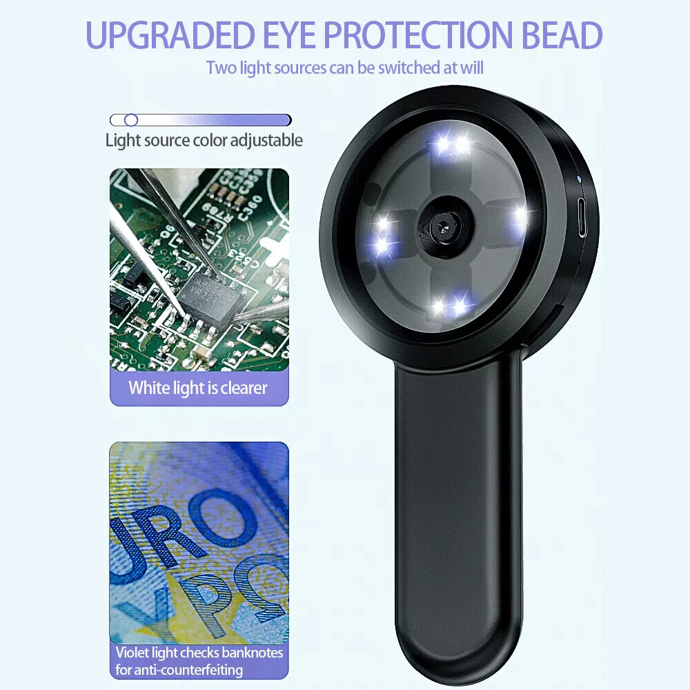 TOMLOV 100X Microscope for Kids Handheld Coin Magnifier UV Light for Error Coin