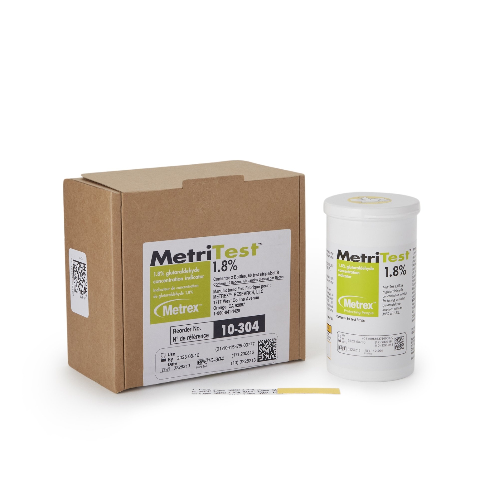 MetriTest 1.8% Glutaraldehyde Concentration Indicator 60 Test Strips 60 Ct