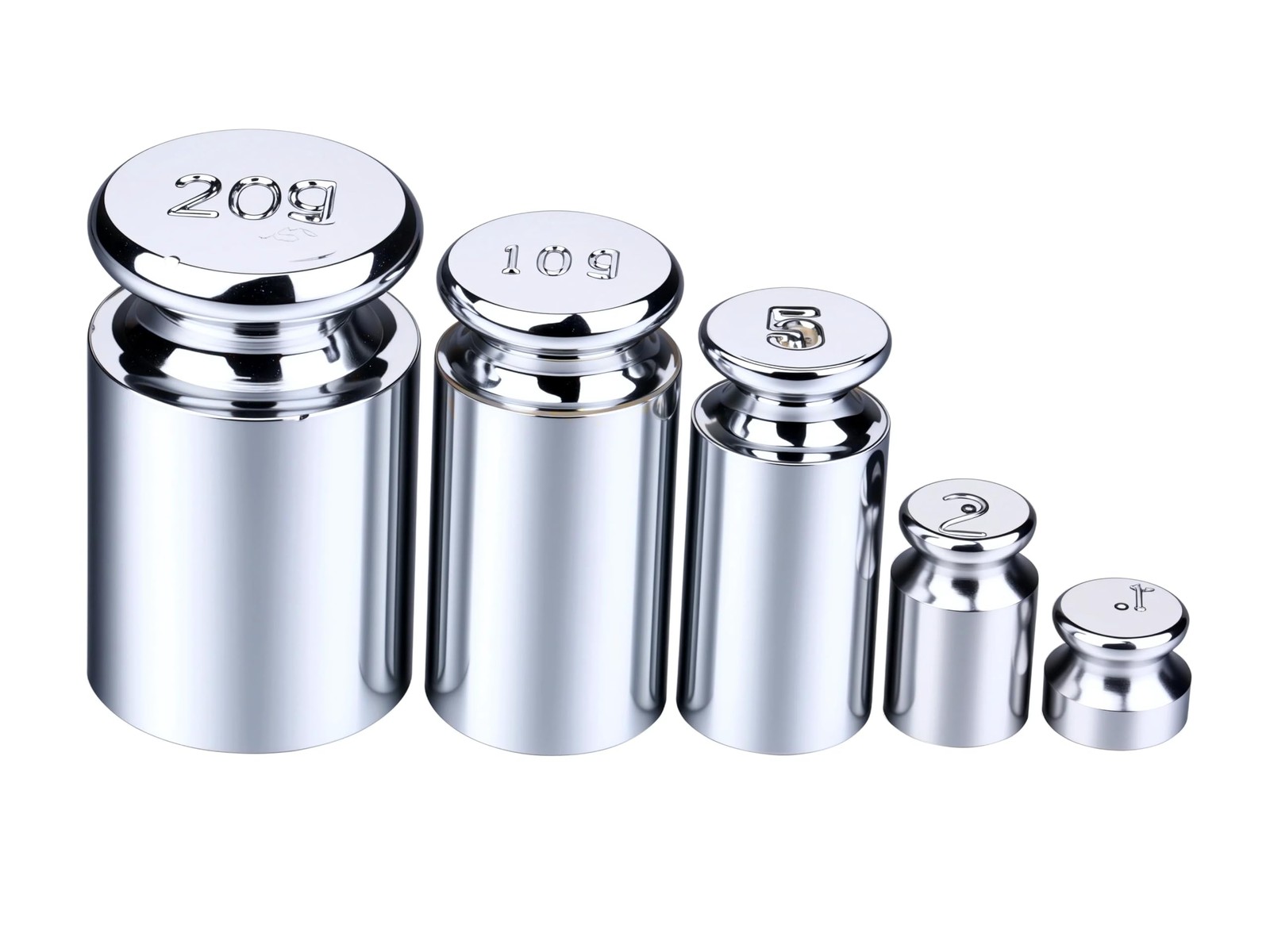 Calibration Weights Set 1g 2g 5g 10g 20g, M1 Grade Chrome-Plated Steel Small …