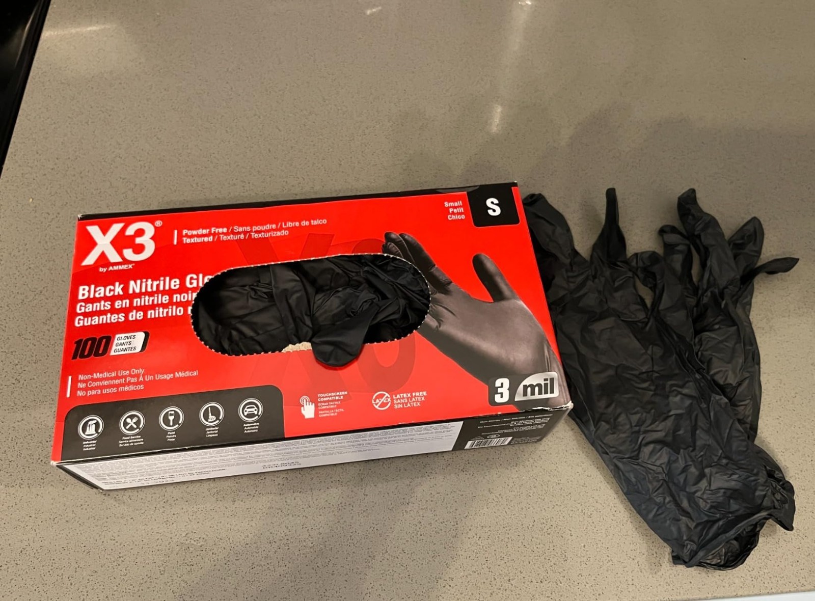 Black Disposable Nitrile Gloves – 100 Pack for Cooking, Cleaning & More