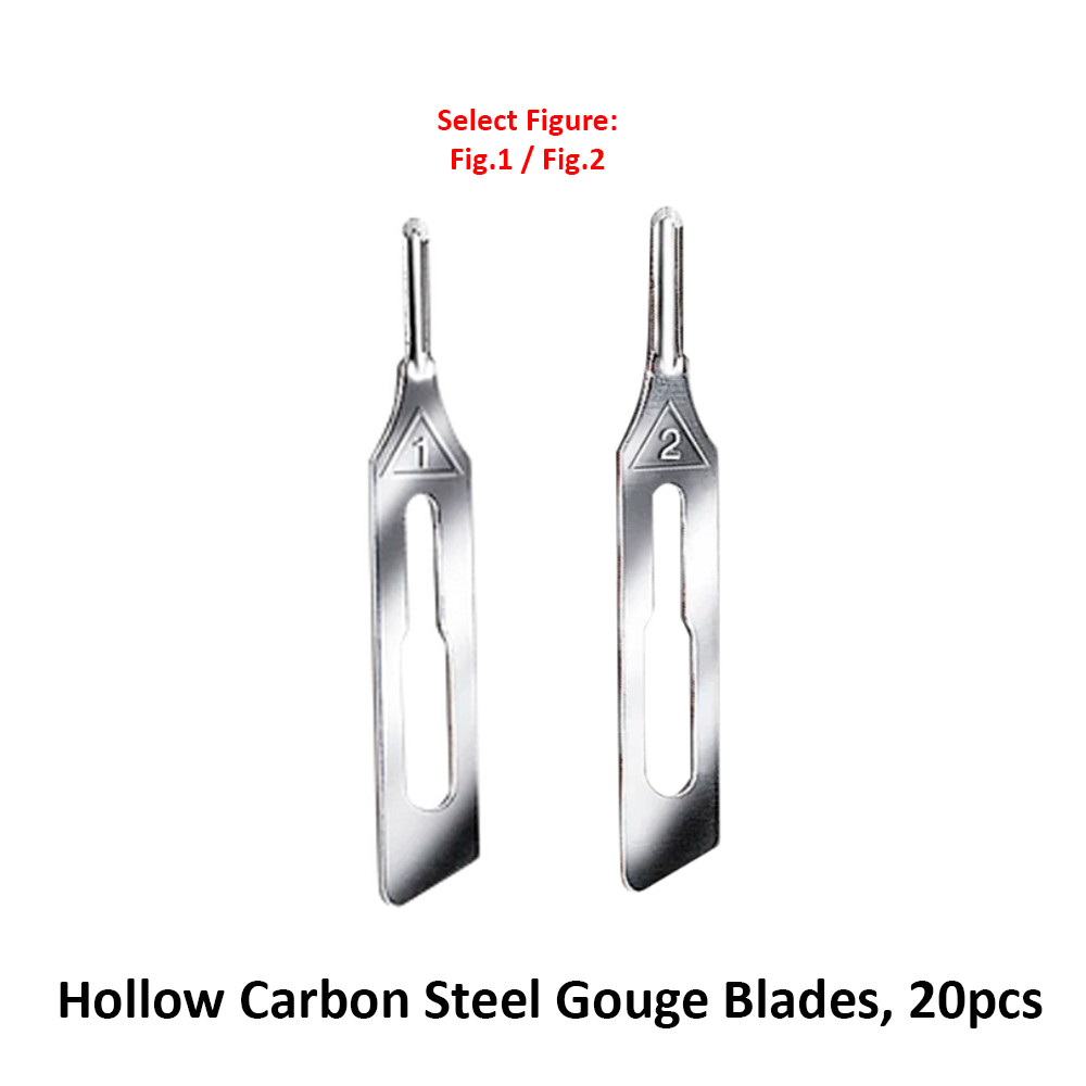 Ruck Hollow Carbon Steel Gouge Blades 20pcs Pedicure Manicure Tool Instrument