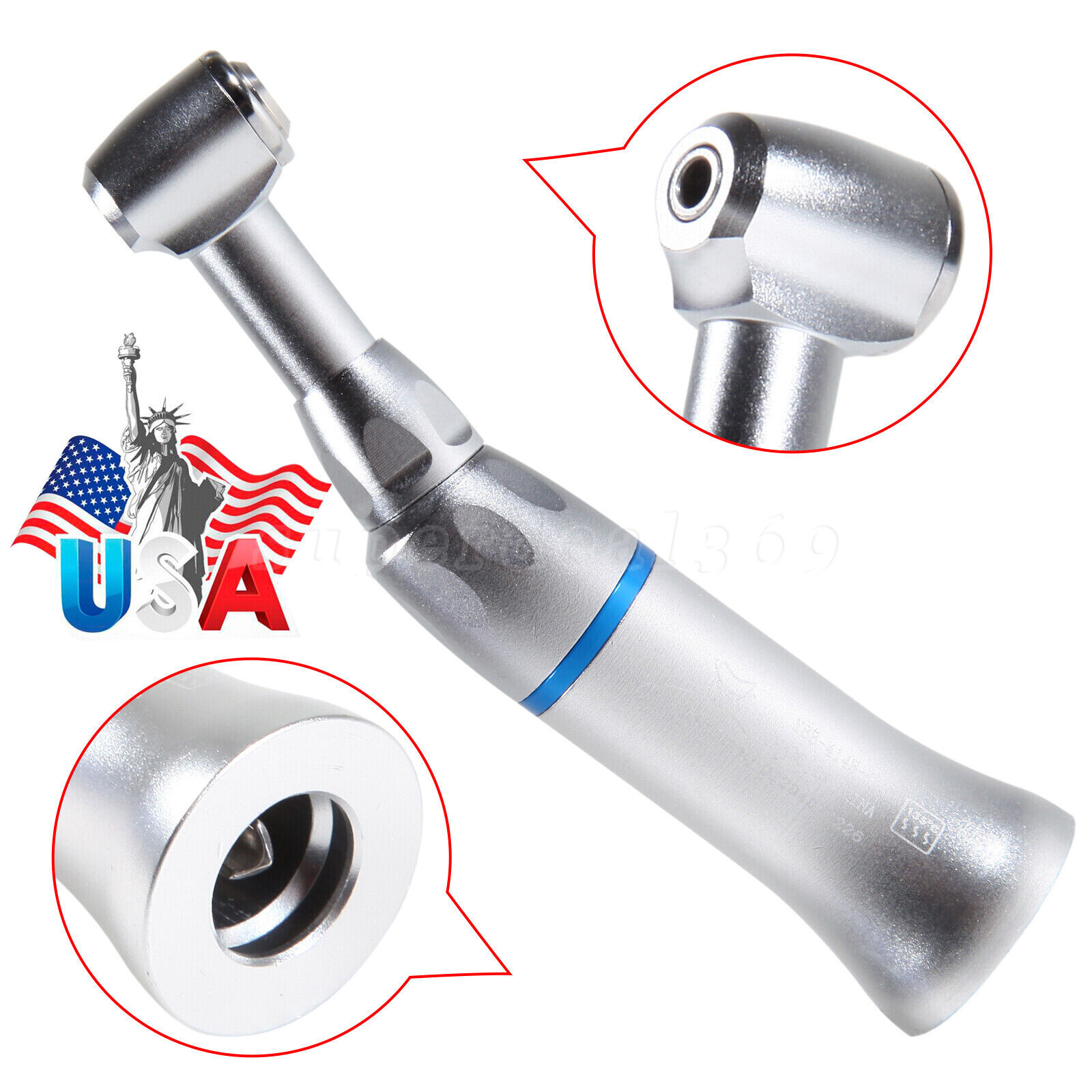 5X Dental Push Button Low Speed Contra Angle Handpiece Fit NSK E-type Motor YAD