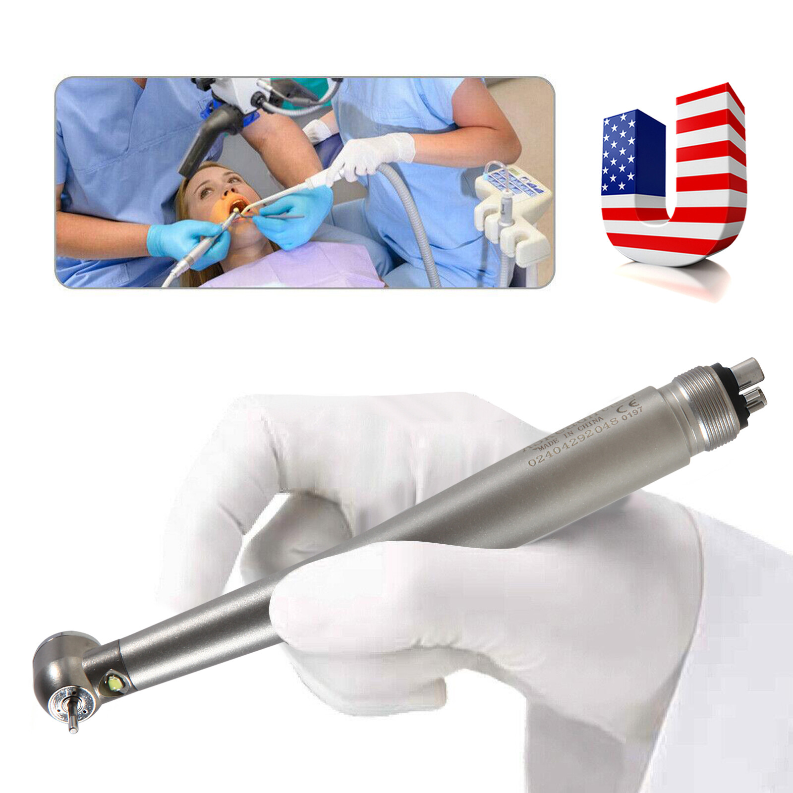 Dental Fiber Optic LED E-generator High Speed Handpiece 4H Connection Y