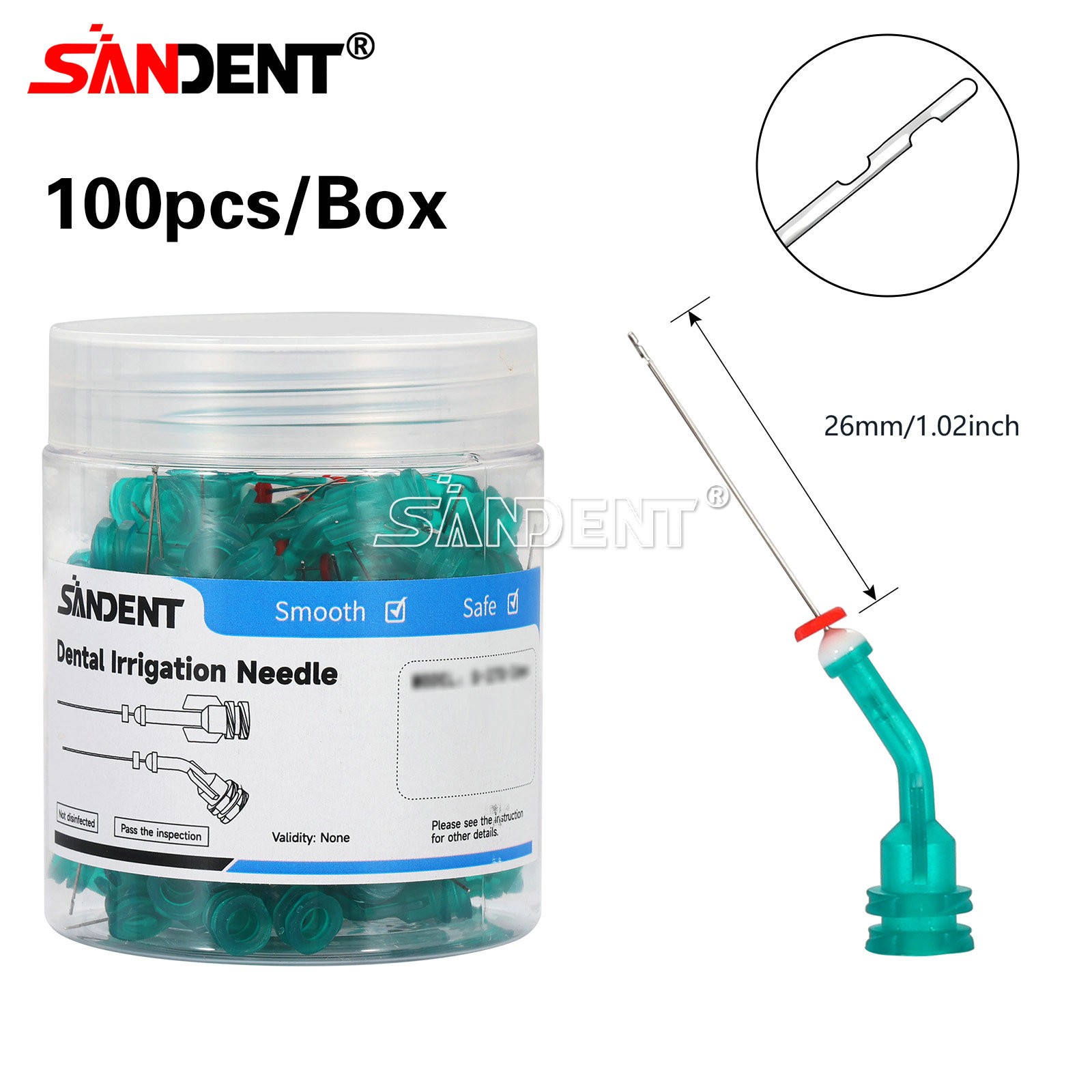 100pcs Plastic Disposable Dental Needles Syringe Tips Endo Irrigation Needle