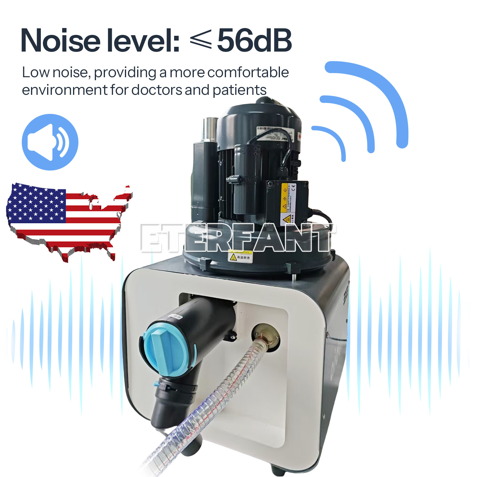 ETERFANT Dental 350/600/1300/2200L/min Electric Mobile Suction Unit System US