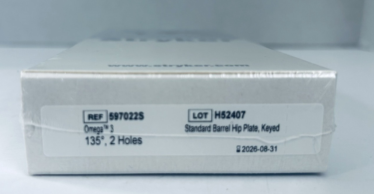 #NEW Stryker OMEGA 3 Standard Barrel Hip Plate, Keyed 135º, 2Holes (Exp.08/2026)